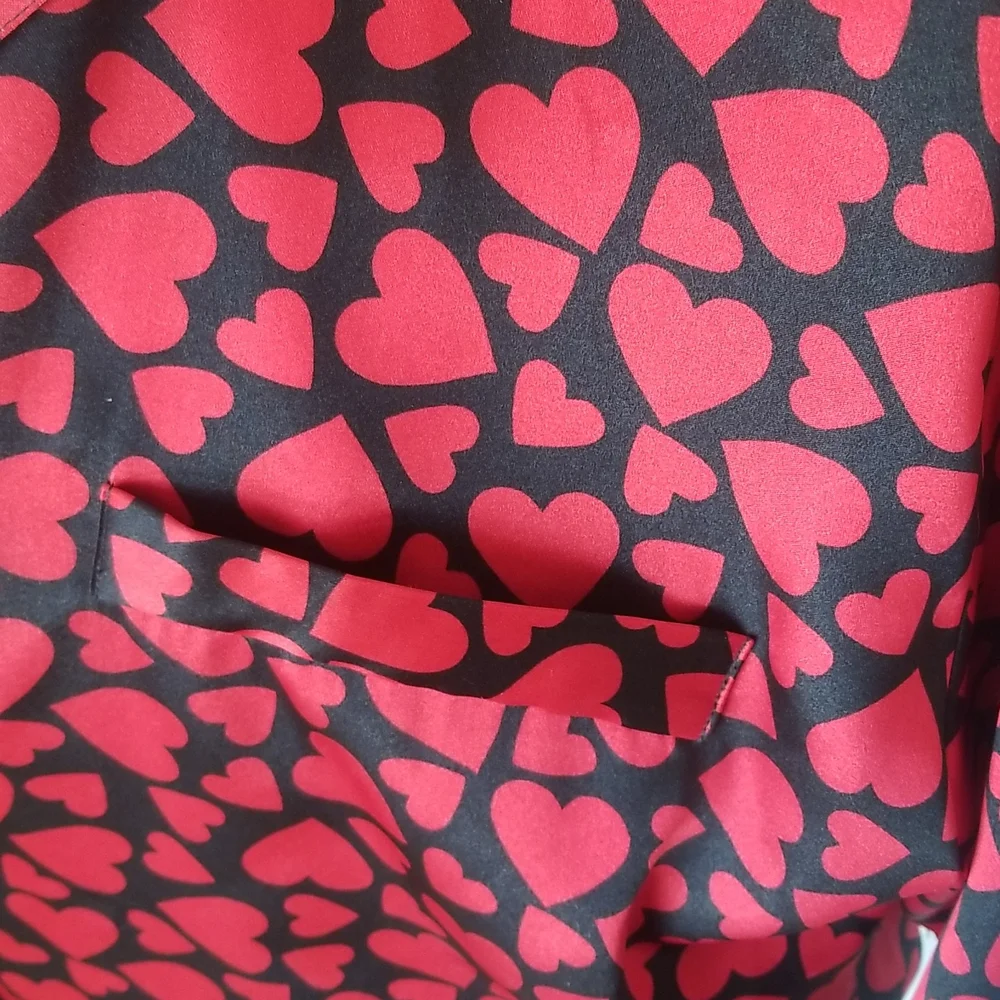 Valentine Heart Satin Sleep Shirt - Picture 3 of 4